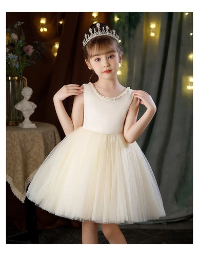 Girls Flower Bridesmaid Bow Princess Dress Party Fancy Wedding Birthday Dresses - Picture 15 of 24