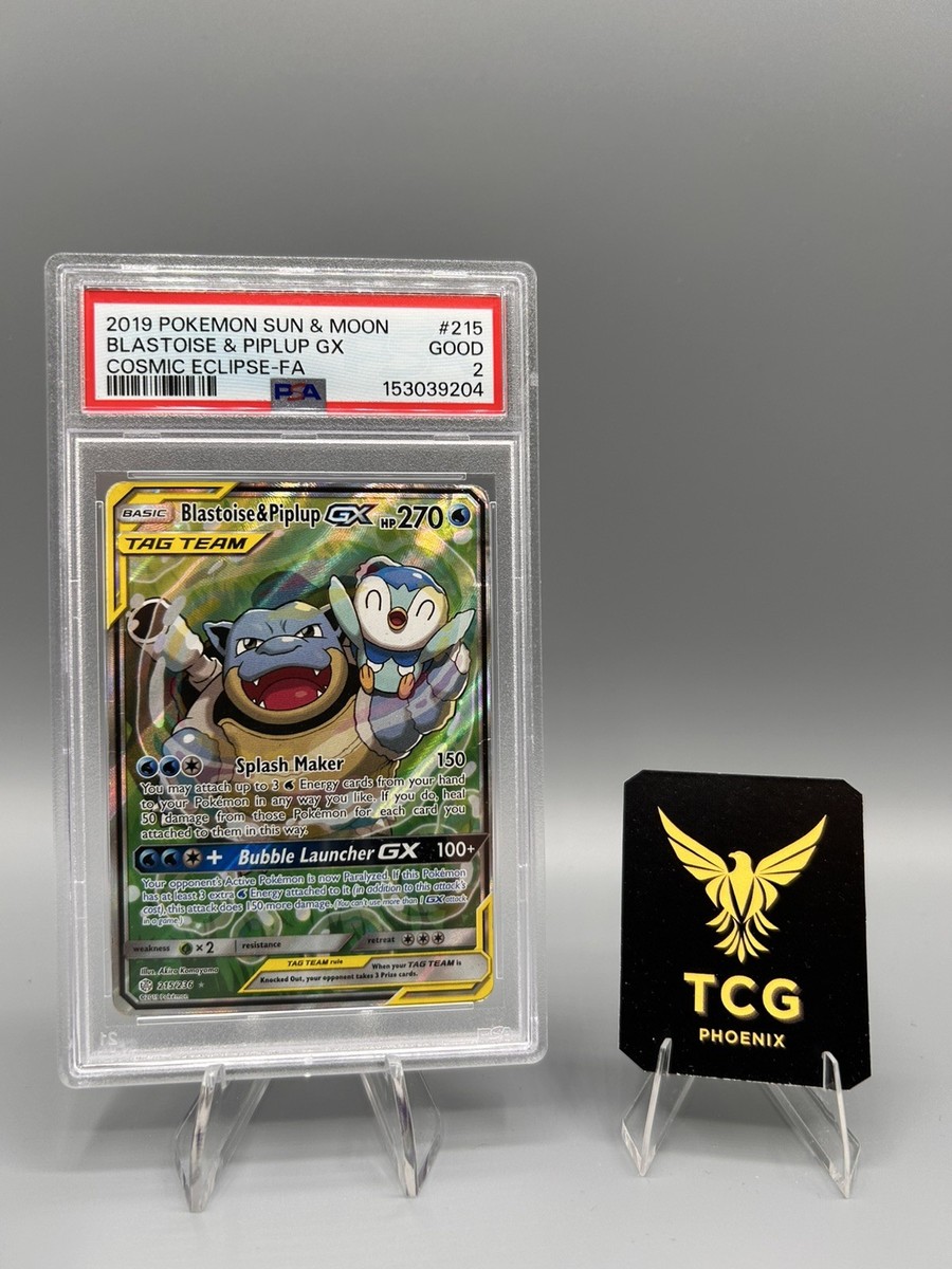 ポケモンWクリップ（ラプラス&ピッピ） Blastoise & Piplup GX (Alternate Full Art) 215/236 Sm-Cosmic