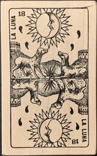 Stampa Rosa La Luna Moon Tarot Card Rubber Stamp