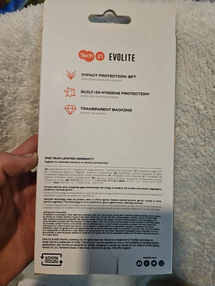 Evolite Multi-Drop Phone Protection Transparent Clear Case For Nokia X100 - Image 2 of 2