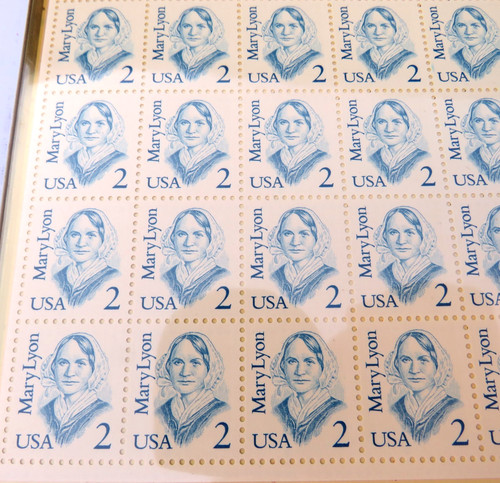 US Postage-Scott #2169-Mary Lyon-2 Cents-Full sheet of 100 Stamps-NH-FV-$2.00