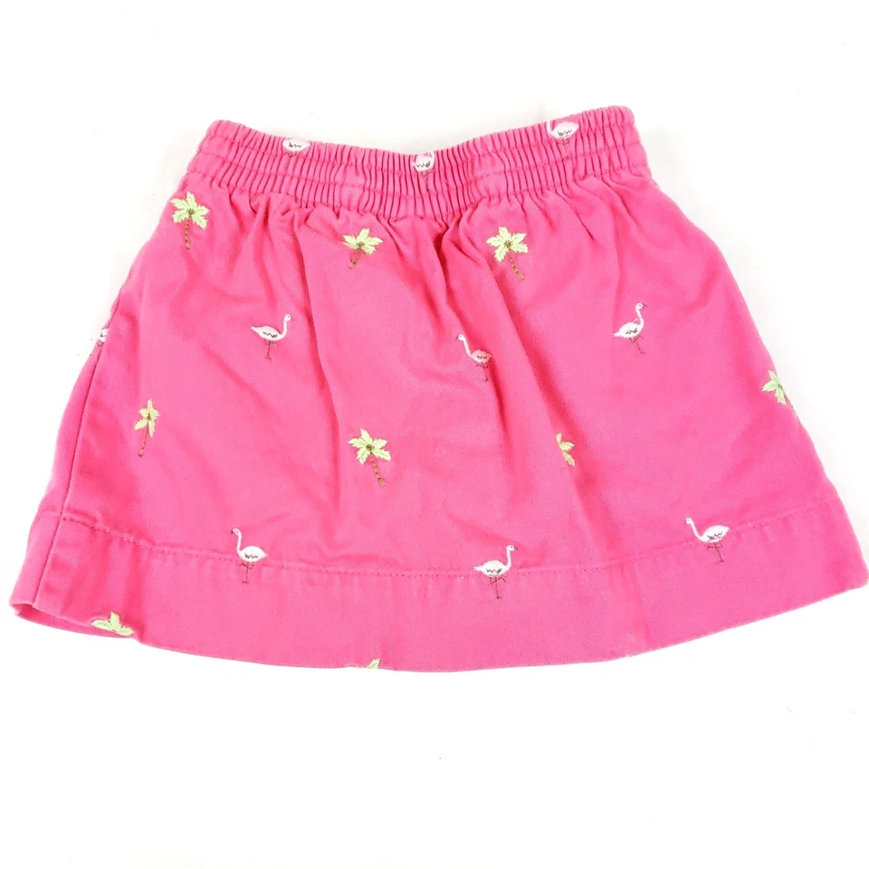 Oshkosh B'gosh Vintage Embroidered Flamingo Skort 24 Month Novelty Print Fairy - Image 2 of 4
