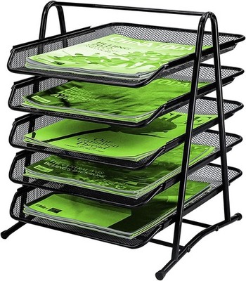 Dokumentenablage Holz A4 Papierablage 5 Einlegeböden Schreibtisch Büro Organizer