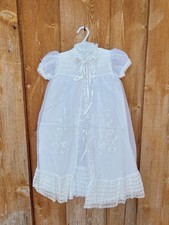 Vintage Baby Christening Outfit 1950s Union Made Gown, Slip, And Robe 0-6M