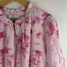 NINE WEST Womens short sleeve smocked waist Keyhole dress PINK - XXL