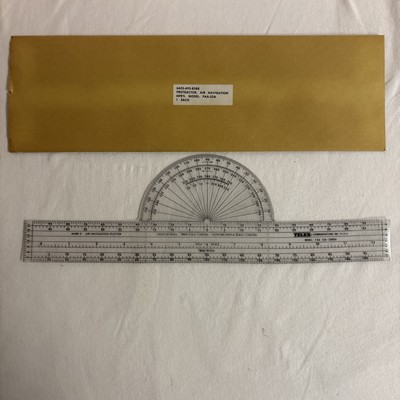 1970s Felsenthal & Sons FAA-32A Plotter Protractor Air Navigation 12'' Chicago