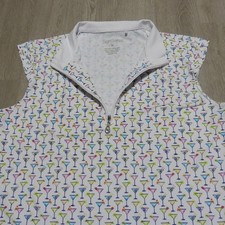 San Soleil Women's Medium Martini 1/4 Zip Golf Top White S/L