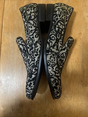 Stacy Adams Mens Swank Floral Velour OVERLAY Slip-on Loafers Black-silver Sz 11M Stacy Adams Mens Swank Floral Velour OVERLAY Slip-on Loafers  main image 4