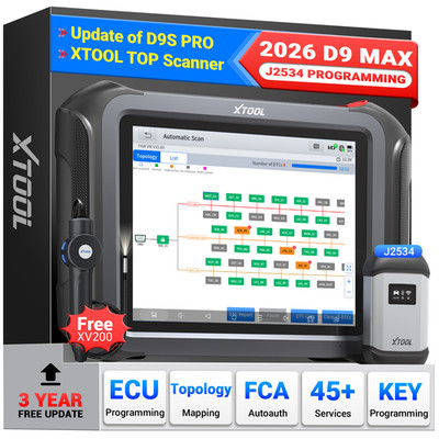 2026 XTOOL D9MAX Full System Diagnostic Tool J2534 ECU Programming Topology PMI