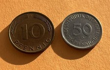 Germany 10 & 50  Pfennig   1971  Coin  Circulated coins German