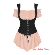 Renaissance Women's Blouse Victorian Shirt Bodice Suit Medieval Pirate Tops