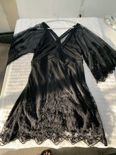 Boohoo Plus Women’s Sheer Illusion 3/4 Sleeve Mini Dress Black US:14 Lace