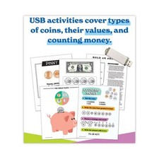 Carson-Dellosa 109579 229 Pages Ages 6-8 In a Flash USB - US Money New