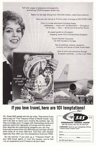 1961 SAS: 101 Temptations Vintage Print Ad