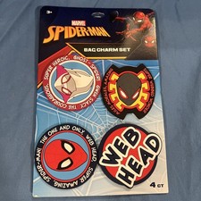 New Marvel Spider-Man Large Bag Charm Set Of 4