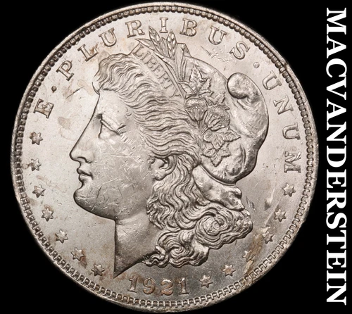 1921 Morgan Silver Dollar- Choice Gem Brilliant Uncirculated Luster #i8683