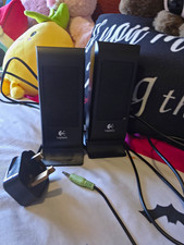 Logitech S-100 2.0 Wired Computer Speakers, Volume Control, 3.5mm, Black