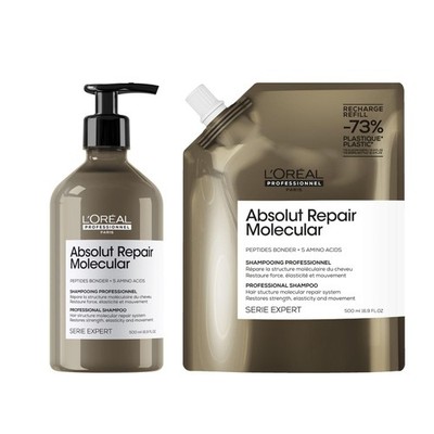 Loreal Absolut Repair Molecular Shampoo 500 ml + Refill 500ml AKTION