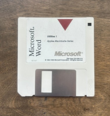 Vintage Microsoft Word Utilities 1 Disk for Apple Macintosh (1988) - Great!