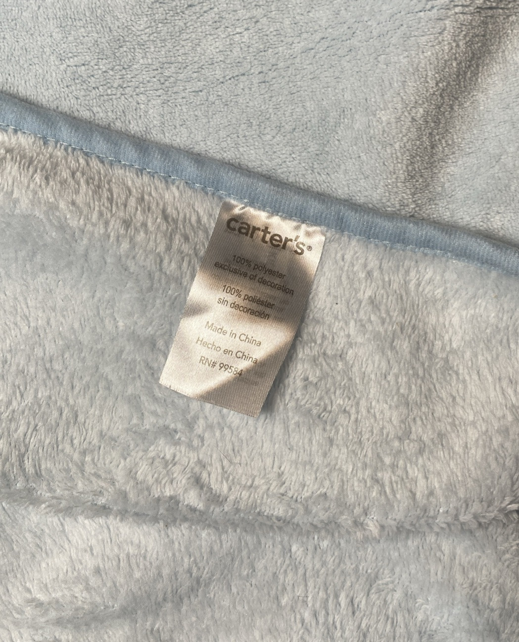 Carters Blue Baby Blanket Car Soft Plush Fleece Security Lovey 30"x40"