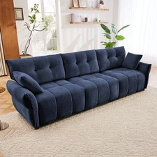 This 3 - Seater Sofa Set,w/2 Pillows,Has Solid Wood Frame,Textured Chenille Co