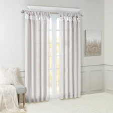Twist Tab Lined Window Curtain Panel Silver 50x108"