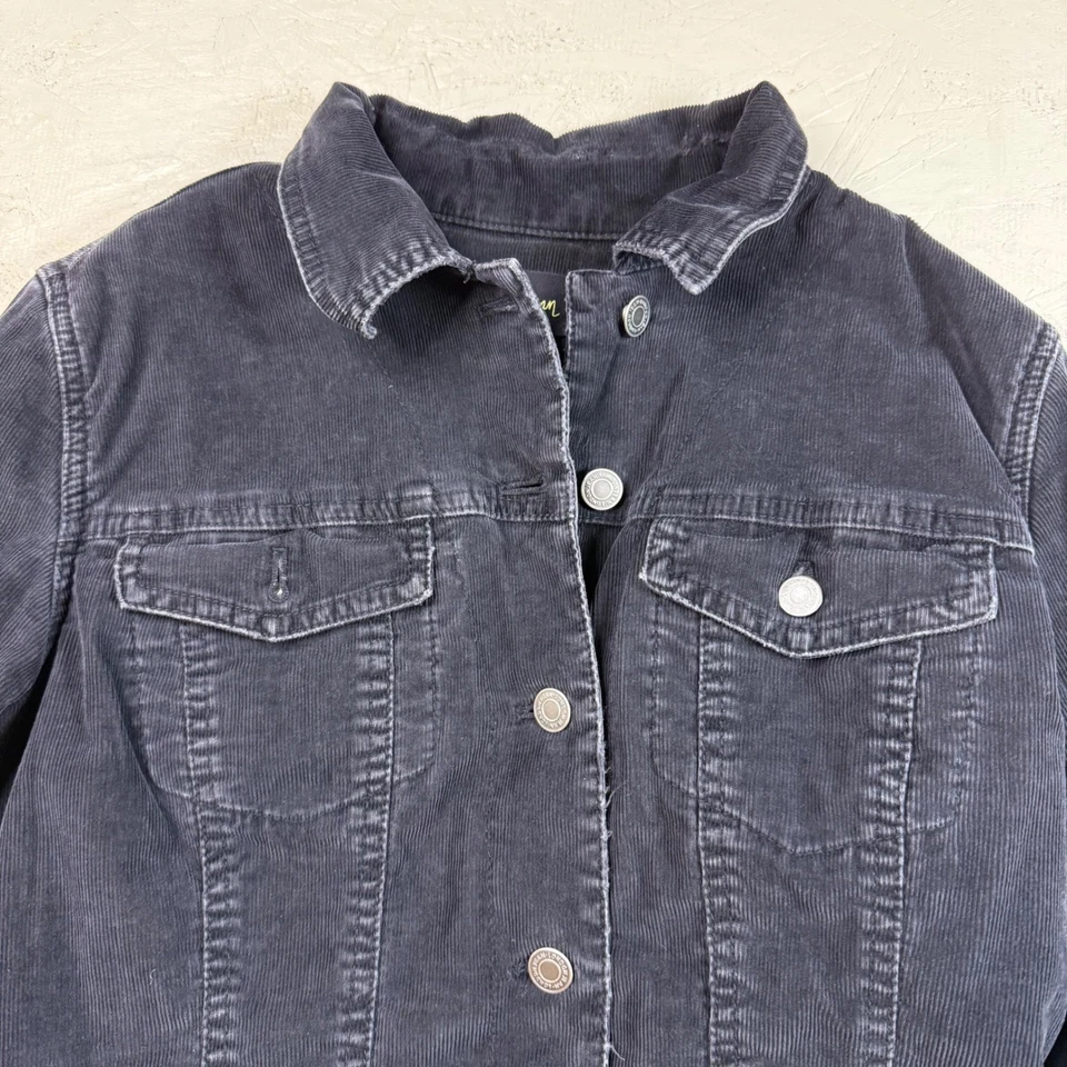 Chaqueta de Camionero London Jean Para Mujer Negra Pana Forrada Sherpa Talla Mediana Foto 2 de 4