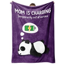 Moms Charging Funny Throw Blanket 60x50 Inch Birthday Gifts From Daughter Son