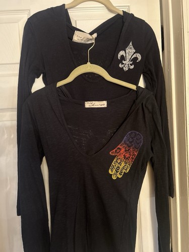 Vintage Havana Hooded Tee With Rhinestone Bundle - Picture 1 of 4