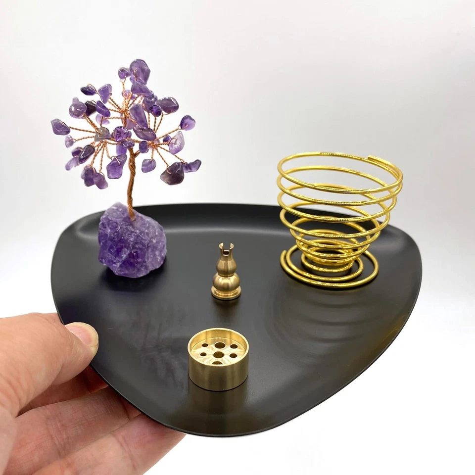 Bruciatore Di Incenso 5 in 1 per Meditazione, Lamiera Ispessita in Acciaio Inox, - Immagine 4 di 4