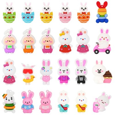 24PCS Easter Day Little Bunny Figures,Cute Cartoon Rabbits Miniature Figurine...
