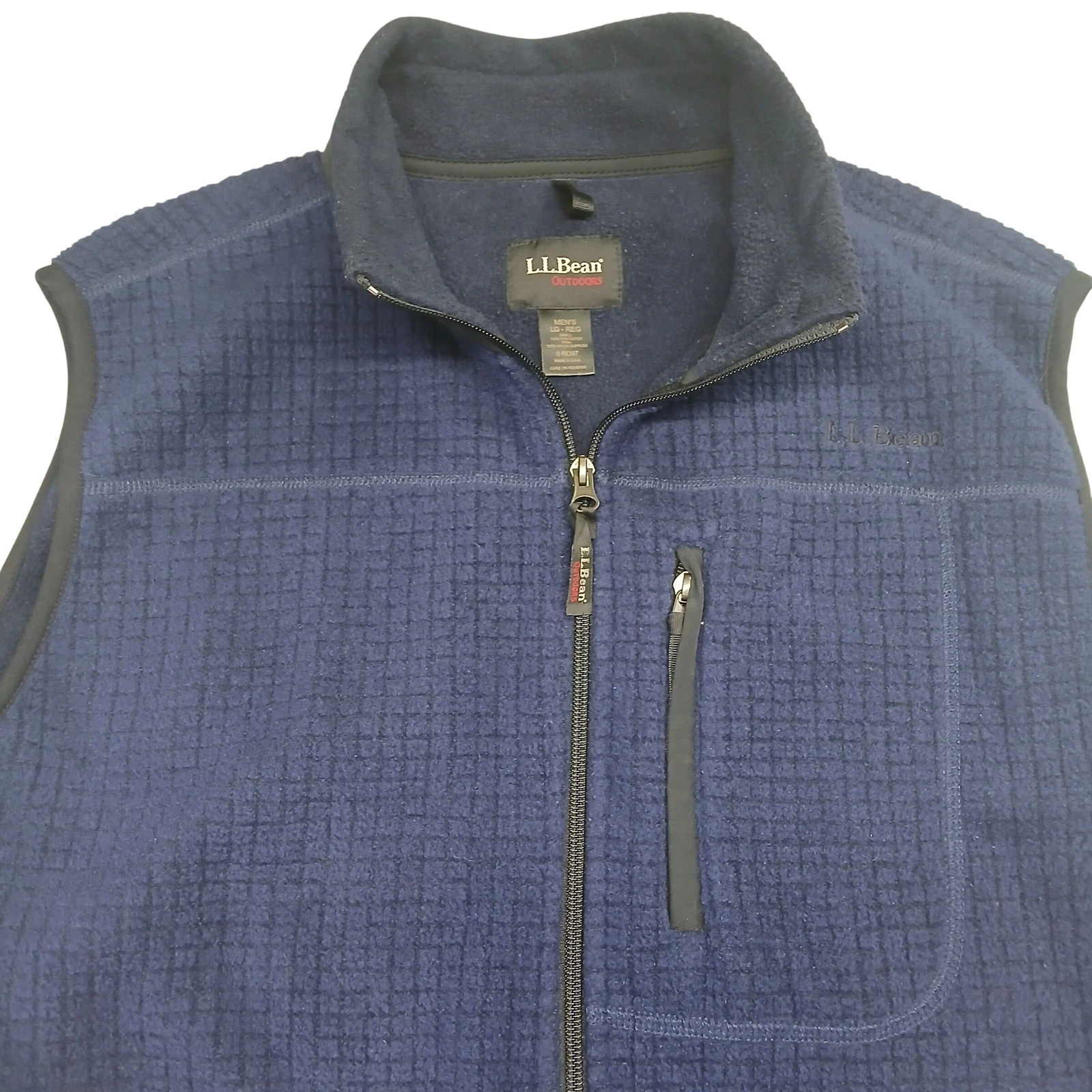 LL Bean Outdoors Mens Large Polartec Grid Fleece Vest Navy Blue Full Zip
Opens in a new window or ta