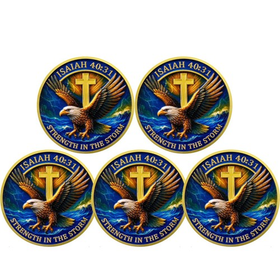 #ad #ad 5XChristian Coin Eagle Soaring Sky Isaiah 40:31 Verse Token Religious Faith Gift $26.39