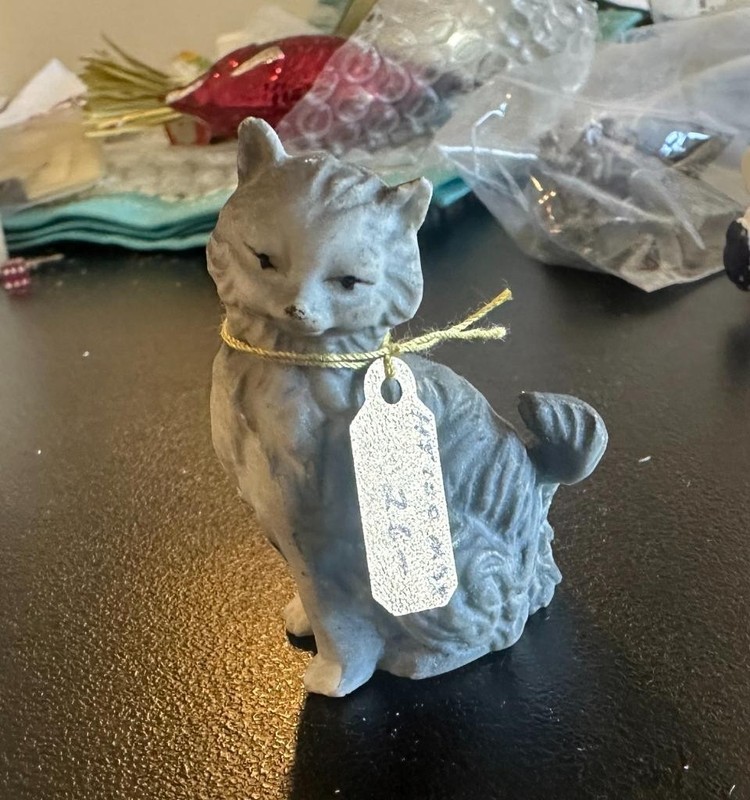 Cat Kitten Putz Animals 1910 Christmas Holiday Rare Bisque Japan