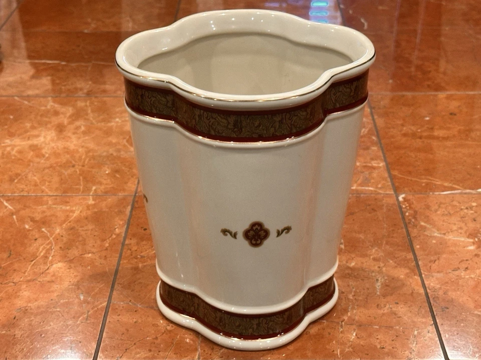 CROSCILL BELLISIMA BORGOÑA PAISLEY FLORAL PORCELANA 10" CESTA DE BAÑO UE Foto 2 de 4