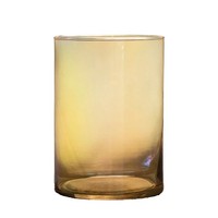 INNA-Glas Blumenvase Zylinder Sanya Earth, Bernstein-Klar, 20Cm, Ø14Cm