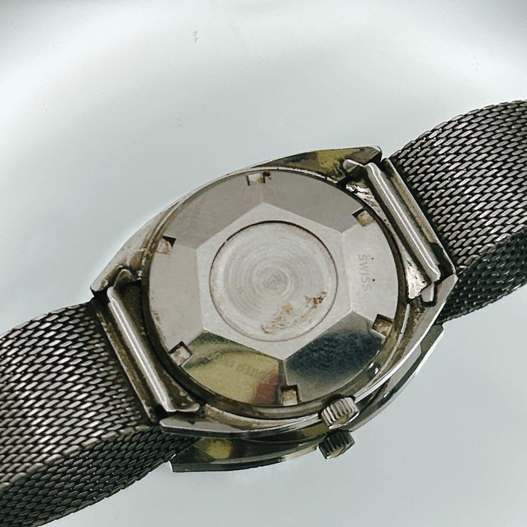 Technos Automatic Watch Men Silver Mesh Band Date… - image 7