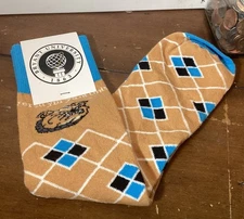 The Sock Club Socks BRYANT UNIVERSITY BULLDOGS Knee Socks Tan Blue Black