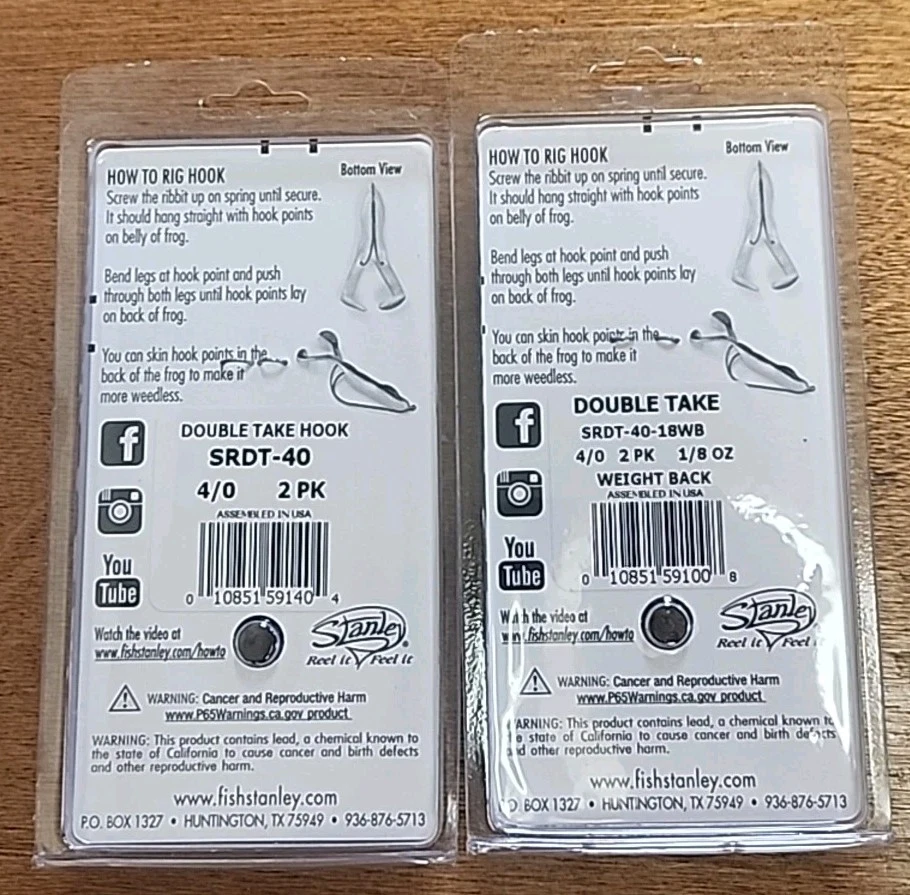 Lote de 2. Ganchos de rana Ribbit de doble toma. Pack de 2 Foto 3 de 4