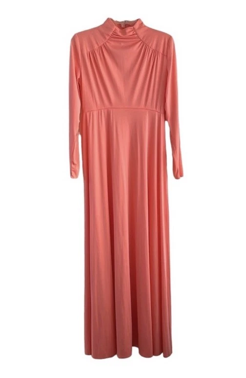 70's maxi dress pink cowl neck long sleeve Opal - US 4 The Vila satin cowl neck maxi dress in pale pink ditsy floral print is an elegant choice for evening occasions Pink Maxi Vintage Dresses for