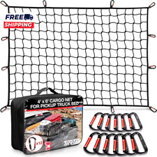 Cargo Net for Pickup Truck Bed 4'X6' Stretches to 8'X12' Double Thick Heavy Du