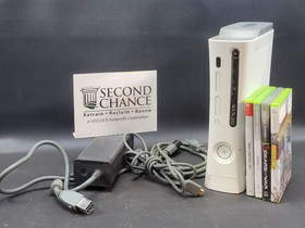 Xbox 360 Console 4 Games NO CONTROLLER Cables Tested Working