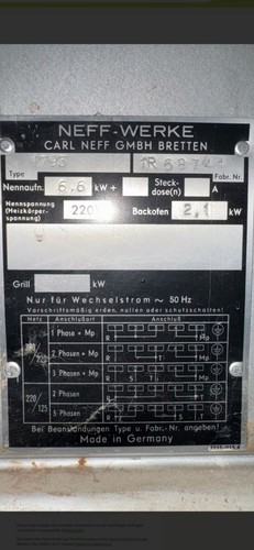Antiker 50cm Neff Standherd kompakt,Verschlusshaube,Outdoor Küche,Lieferung mögl - Bild 4 von 9