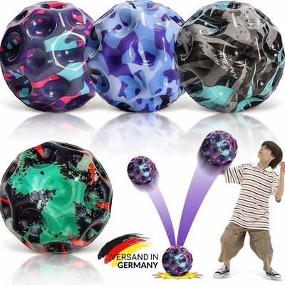 4 Stück Astro Jump Ball, Moon Galaxy Ball, Hohe Bounce-Loch-Ball, Space Ball ~