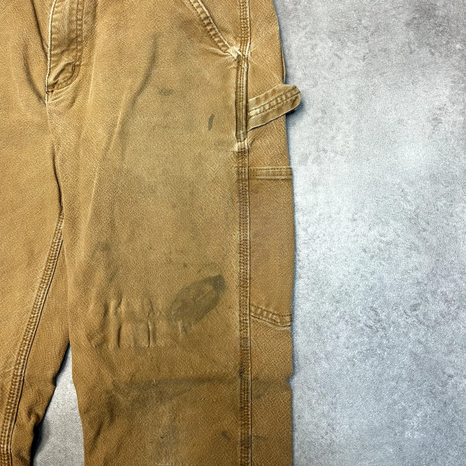 Carhartt Carpenter Trousers Mens 28" Straight Fit Workwear Denim Pants, Beige image 6