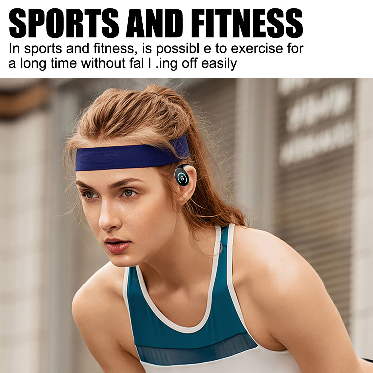 Bluetooth Wireless OWS Single EarHook Stereo Headset Noise Canceling