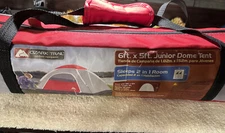 Ozark Trail Scout Junior Dome Tent 6ft x 5ft x 3ft Red And Gray Sleeps Two .New