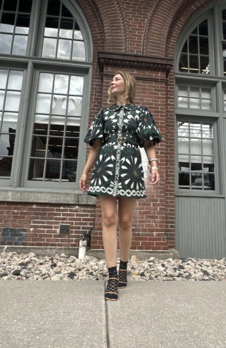 black and gold dress mini Marissa Gold and Black Floral Mini Dress - M Size - Women's Dresses