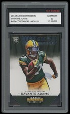 DAVANTE ADAMS 2014 PANINI CONTENDERS 1ST GRADED 10 ROOKIE OF THE YEAR CARD ROY