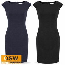 Ladies Navy/Black Corporate Classic Office Stretch Work Dress - Sizes 4-20